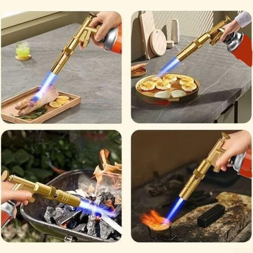Multi Purpose Butane Torch Adjustable Flame Soldering Torch, Windproof Camping BBQ Welding Torch For Creme Brulee 2