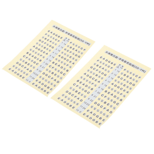 2 Pezzi Adesivi Chitarra Note Tastiera Per Principianti