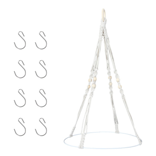 Ensemble Suspendu Pour Séchage Macramé Coton Porte-Fleurs 2