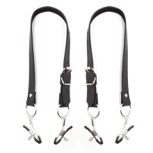Nipple Clamps Leather With Adjustable Tightness For Couples Pleasure Clips