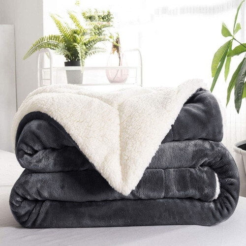 (King, Grey) Heavy Thick Blanket Bed Throw-Single Double King Size-Warm Fluffy for Extreme Winters