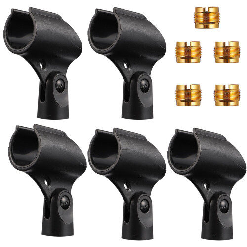 5 St Microfonhalter Mit Kupferadaptern Kunststoff Schwarz
