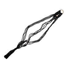 1Zwarte Wandhanger Voor Ukulele Macrame Katoenen Touw