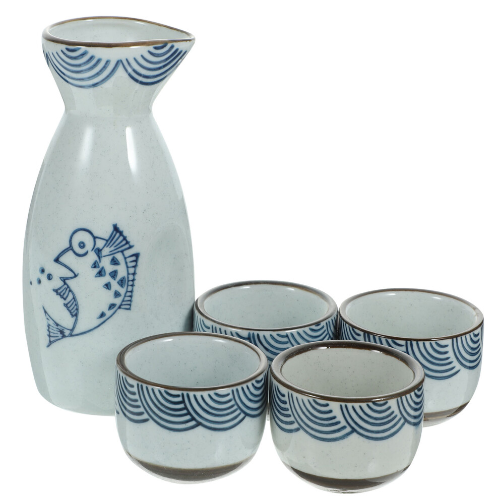 Zestaw JapońSkich KuflóW Do Sake Z Cerekiewnym Dzbankiem I Kuflami-image