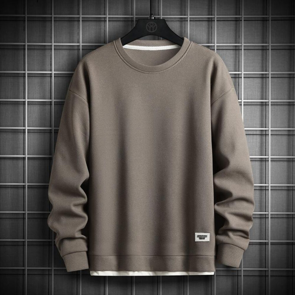 (tan, S) Men's Long Sleeve T-shirt Spring And Autumn Hoodie Korean Version Of The Trend Ins Bottom Shirt Young Students On Clothes-image-OPC-PMC2PRN-NEW