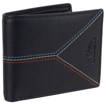 (Black) Oakridge Leather Men's Retro Vintage Bi-Fold Swing-Flip Wallet