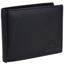 Oakridge Leather Men's Black Trifold Wallet RFID Protected