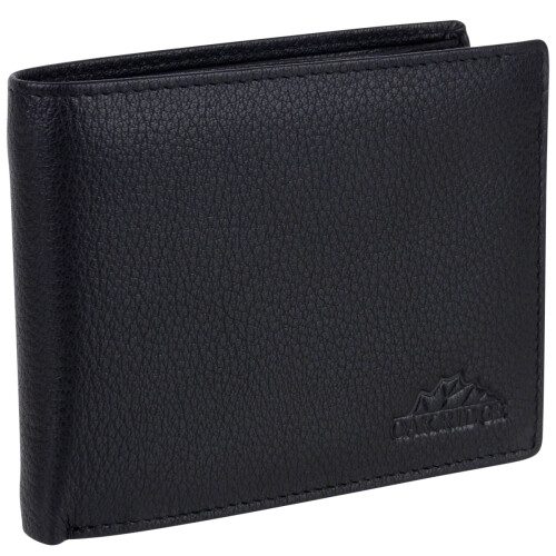 Oakridge Leather Men's Black Trifold Wallet RFID Protected