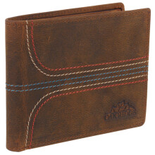 (Brown Hunter Leather) Oakridge Leather Men's Retro Vintage Bi-Fold Flip-Up Wallet