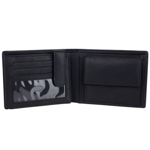 Oakridge Leather Men's Black Trifold Wallet RFID Protected 2