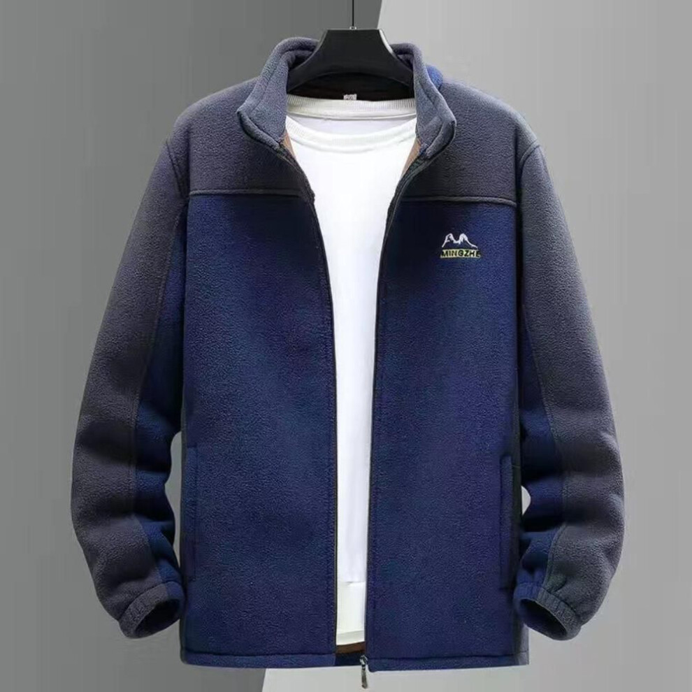(navy blue, XXXL) Autumn Sweater Men's Plus Velvet Thickened Double-sided Polar Fleece Jacket Windproof And Warm Fleece Men-image-OPC-PMC2SKP-NEW