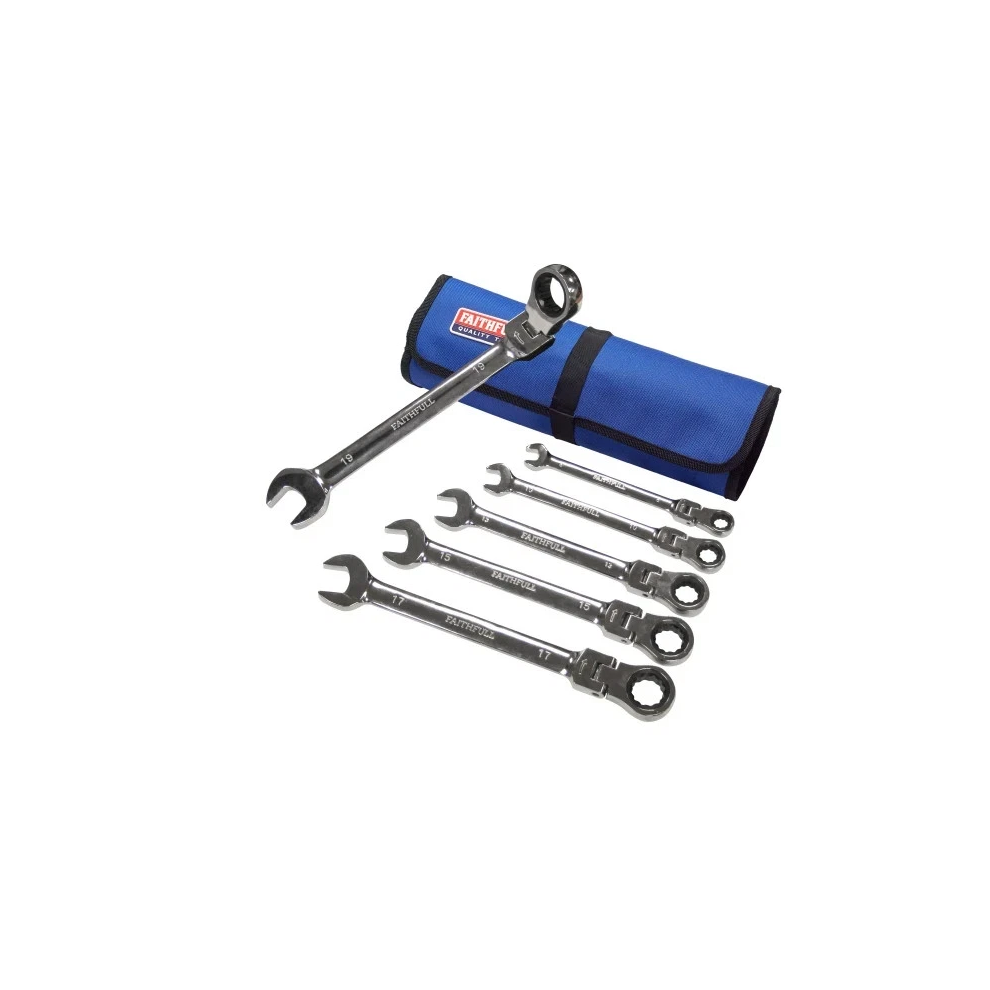 Faithfull 6 Piece Ratcheting Combi Spanner Set - Xms22ratspan