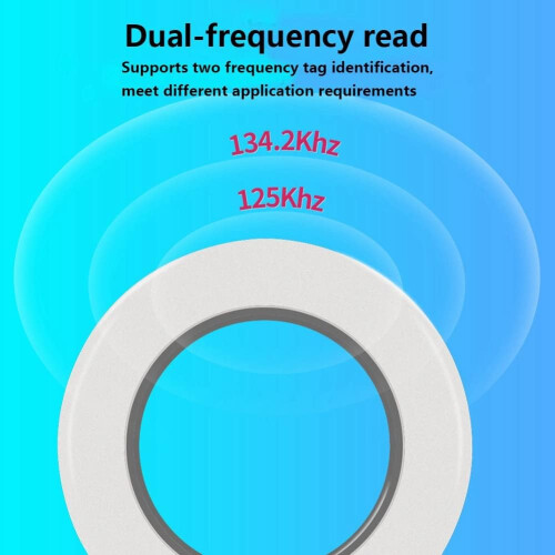Animal Tag Reader USB 134.2KHz Dual-Frequency Animal Chip Reader Pet Chip Reader Black 2