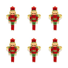6 Stück Weihnachts-Themen-Serviettenringe aus Legierung,-NEIN. 3