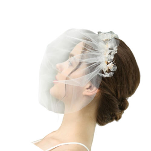Bruids Sluier Handgemaakte Haaraccessoire Lichtgoud 1