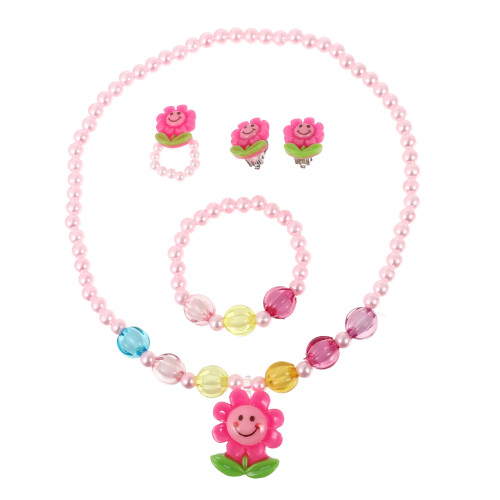 4 Peças Colar Pulseira Conjunto Crianças 1