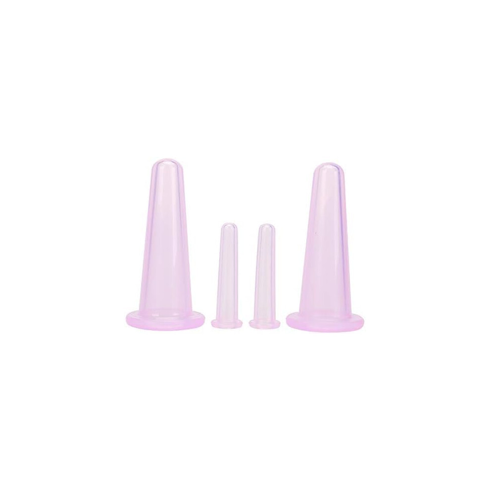 Massage Cupping Set Silicone Mini Facial Cups Purple 4-Piece Face Massager For Skin Care Safe To Use