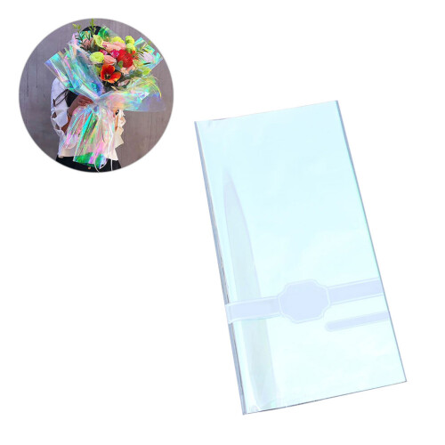 20 Unidades Papel Celofane Iridescente Para Embalagem E Decoração 2