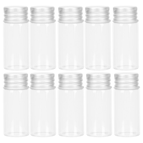 10Stk Mini Glasflaschen Mit Aluminiumdeckel , -Ölspender 1