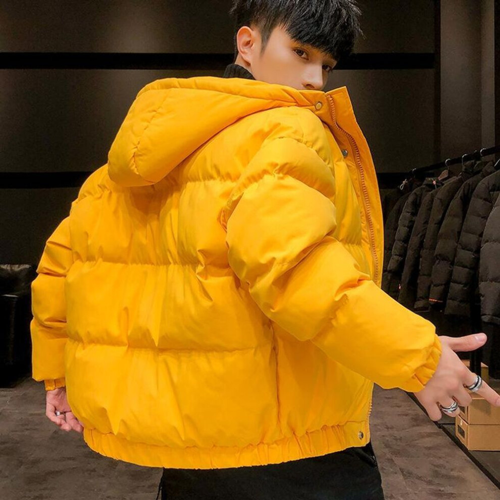 (yellow, XL) Men Harajuku Colorful Bubble Coat Winter Jacket Mens Streetwear Hip Hop Parka Korean Yellow Black Clothes Puffer Jackets-image-OPC-PMC5PZQ-NEW