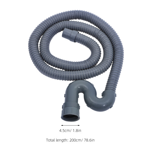 Drain Hose 2M Extension For Wash Basin Dishwasher Dark Grey 2