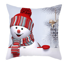 Snowman Pillow 45x45cm Christmas Backrest Cushion Silver For Bedroom Decor