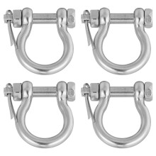 4Pcs Sturdy Metal D Ring Shackles Silver Steel Lifting Shackle Lock