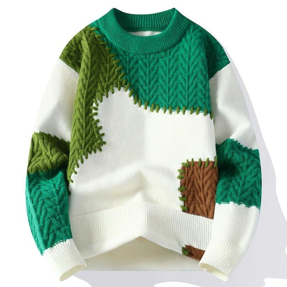 (green, M) Men's Knitted Autumn And Winter Casual Sweater Men's Knitted Base Sweater-image-OPC-PMC5Z7Q-NEW