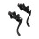 1 Paire Levier Alliage Aluminium Durable Noir 8