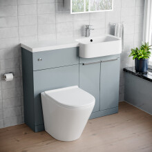 Nes Home 1000mm Right Hand Matte Grey Basin Vanity WC Unit Round Toilet