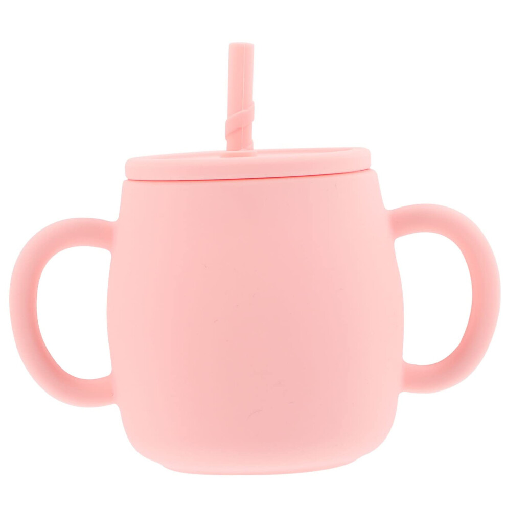 Silicone Training Cup With Straw And Lid For Independent Drinking Nonspill Water Cup High Temperature Resistant Easy Grip