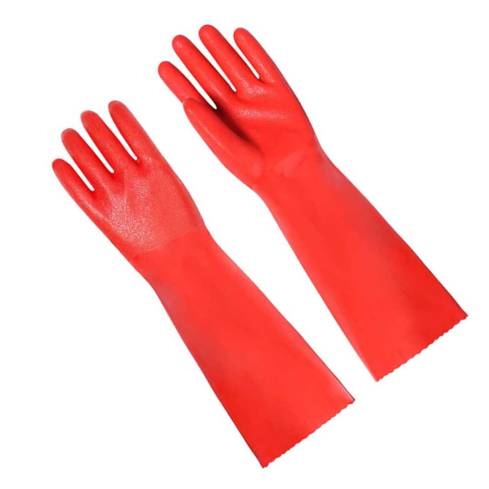 Thickened Non-Slip Dishwashing Gloves Red For Kitchen Cleaning, Household Chores, Pet Care-image-OPC-PMC6272-NEW