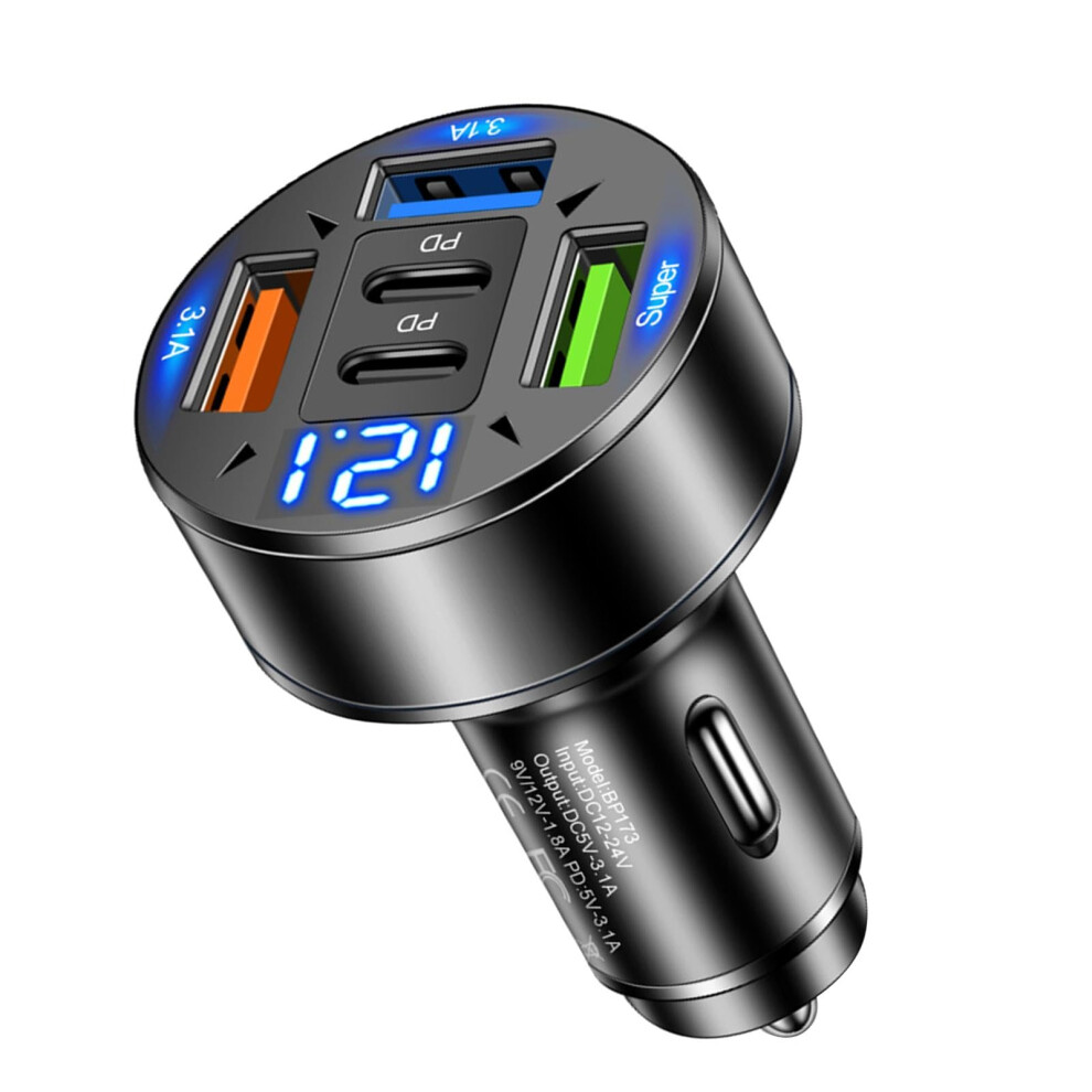 Car Phone Charger Usb Type-C 100W Car Charger Adapter For Multiple Devices With Fast Charging 9393856490684