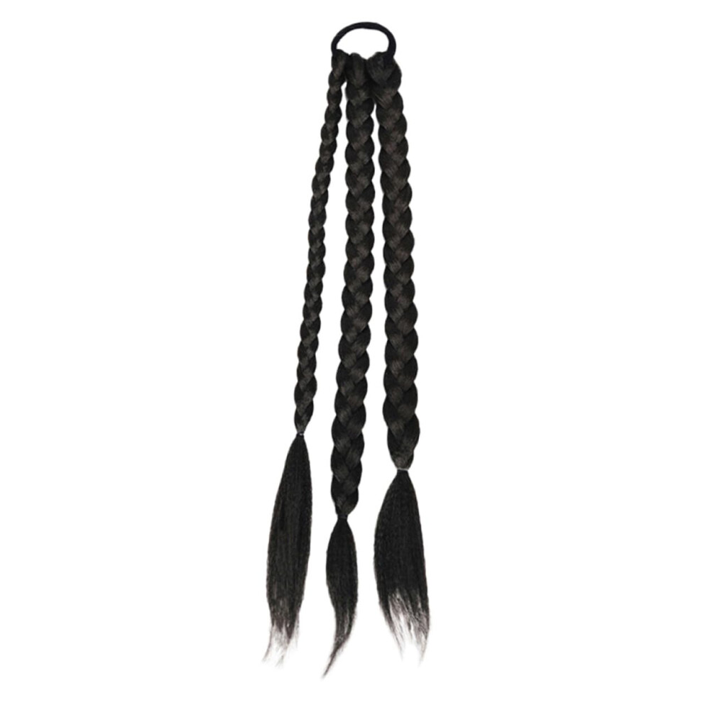 Unisex Synthetic Braided Ponytail Extension Wig Wavy Hair For Women Natural Looking Hair Tie