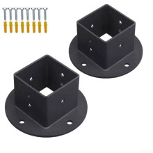 Post Flange Bases 2 Pcs Weather Resistant For 2x2 Square Posts For Outdoor Structures