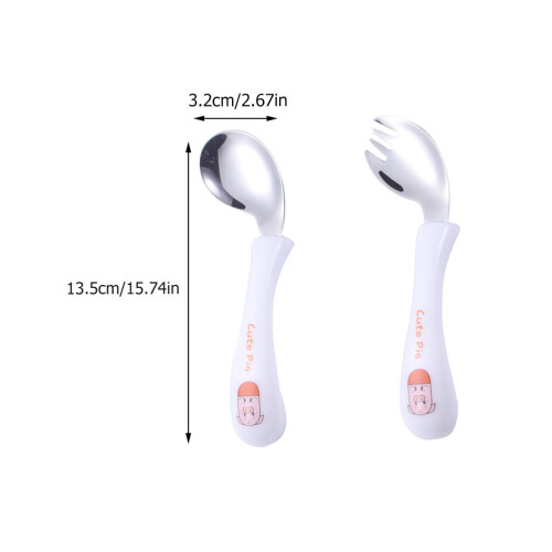 1 Set Kinderbestek Oefenlepel Wit 1