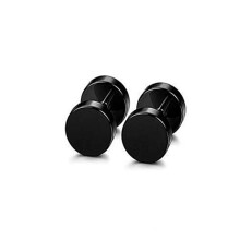 Un Par De Pendientes Unisex Inoxidable Negro Antialérgico