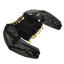 De Danse Tribal Noir Pour Performance En Mousseline