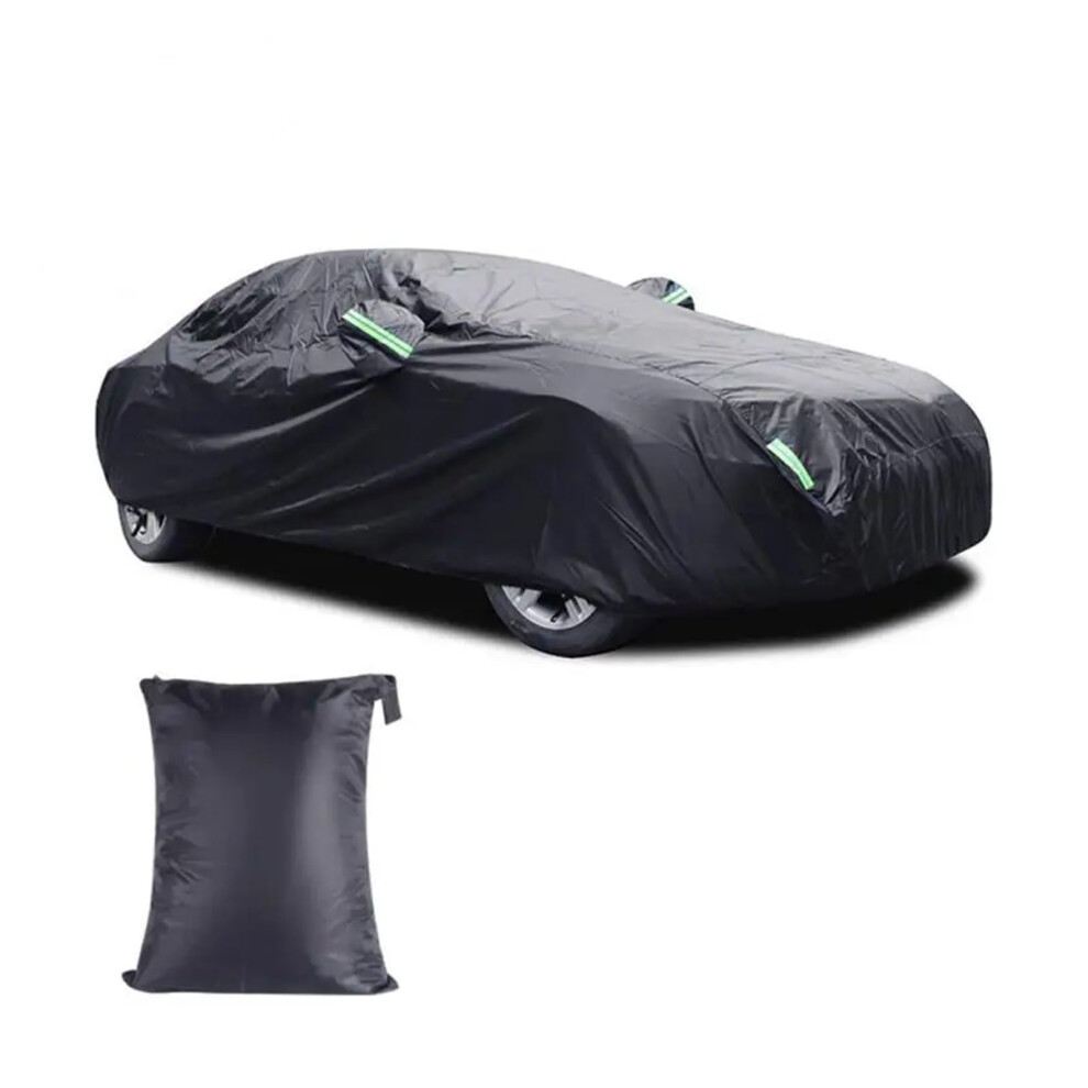 Car Covers Universal Suv/Sedan Full Car Covers With Zipper Outdoor Waterproof Uv Protection All Weather Size M Black 9354506429348