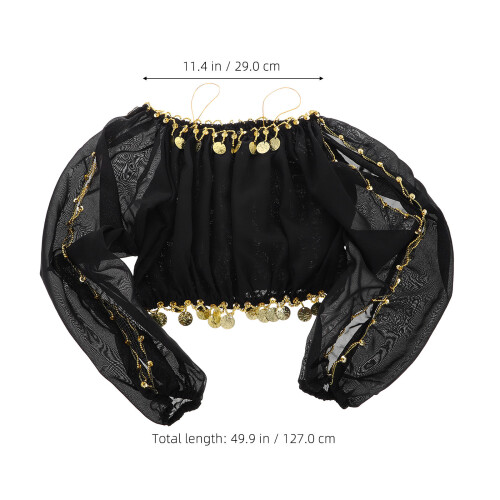 De Danse Tribal Noir Pour Performance En Mousseline 1