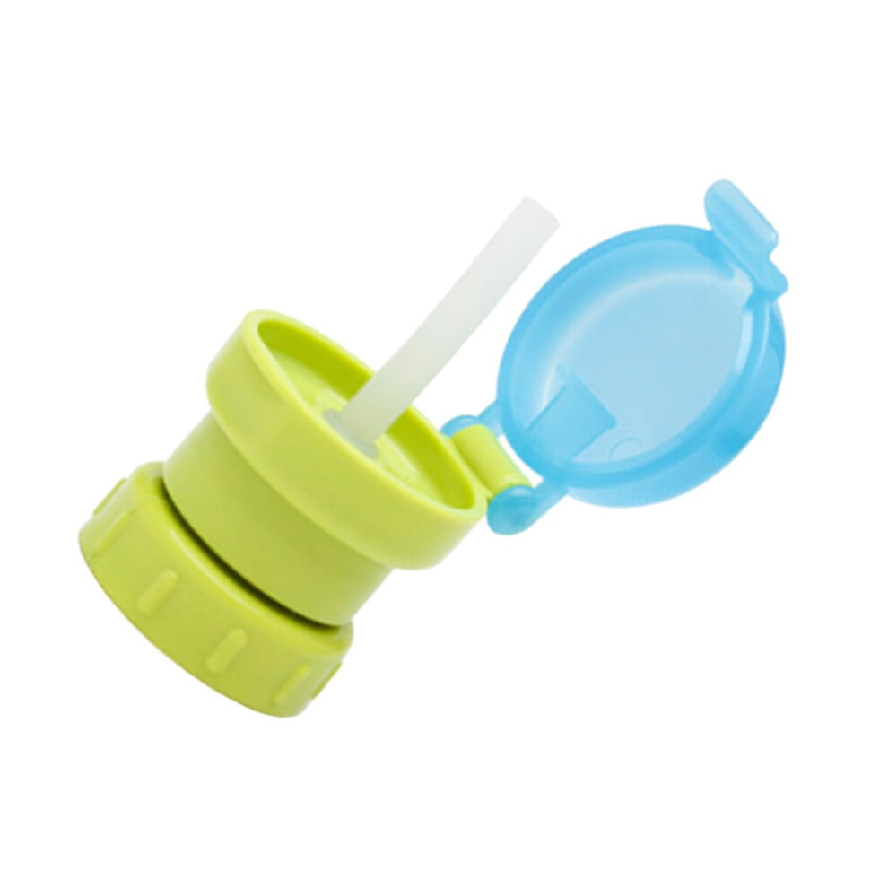 Spill Beverage Bottle Lid With Straw Lightweight Travel Bottle Cap Cover For Sippy Cups Green