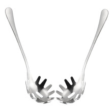 Stainless Steel Pasta Spoon - 2-Piece Set, Teeth Spaghetti Server and Noodle Strainer, Multi-Functional Kitchen Utensil