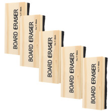 5 Unidades Borrador Pizarra Negro Madera Para Tiza Seco