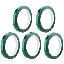 5 Pièces Ruban Vert Pét Film Haute Température 8 Mm X 33 M