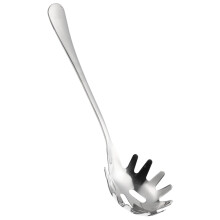 Stainless Steel Spaghetti Server Spoon With Drainage Serrated Edges Lightweight Noodle Spoon Safe For Nonstick Cookware