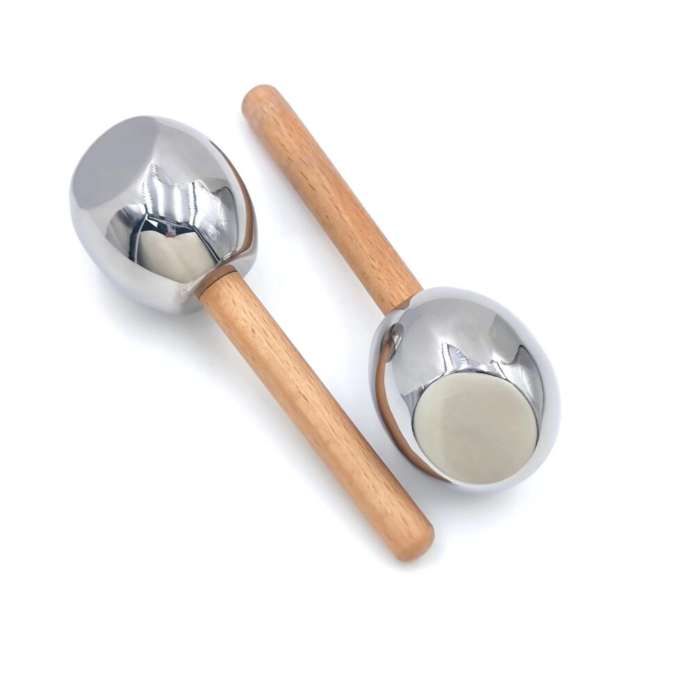 Dark Stainless Steel Cryo Facial Massager Tool Ice Globes For Face Cooling Therapy Pore Minimizing Circles