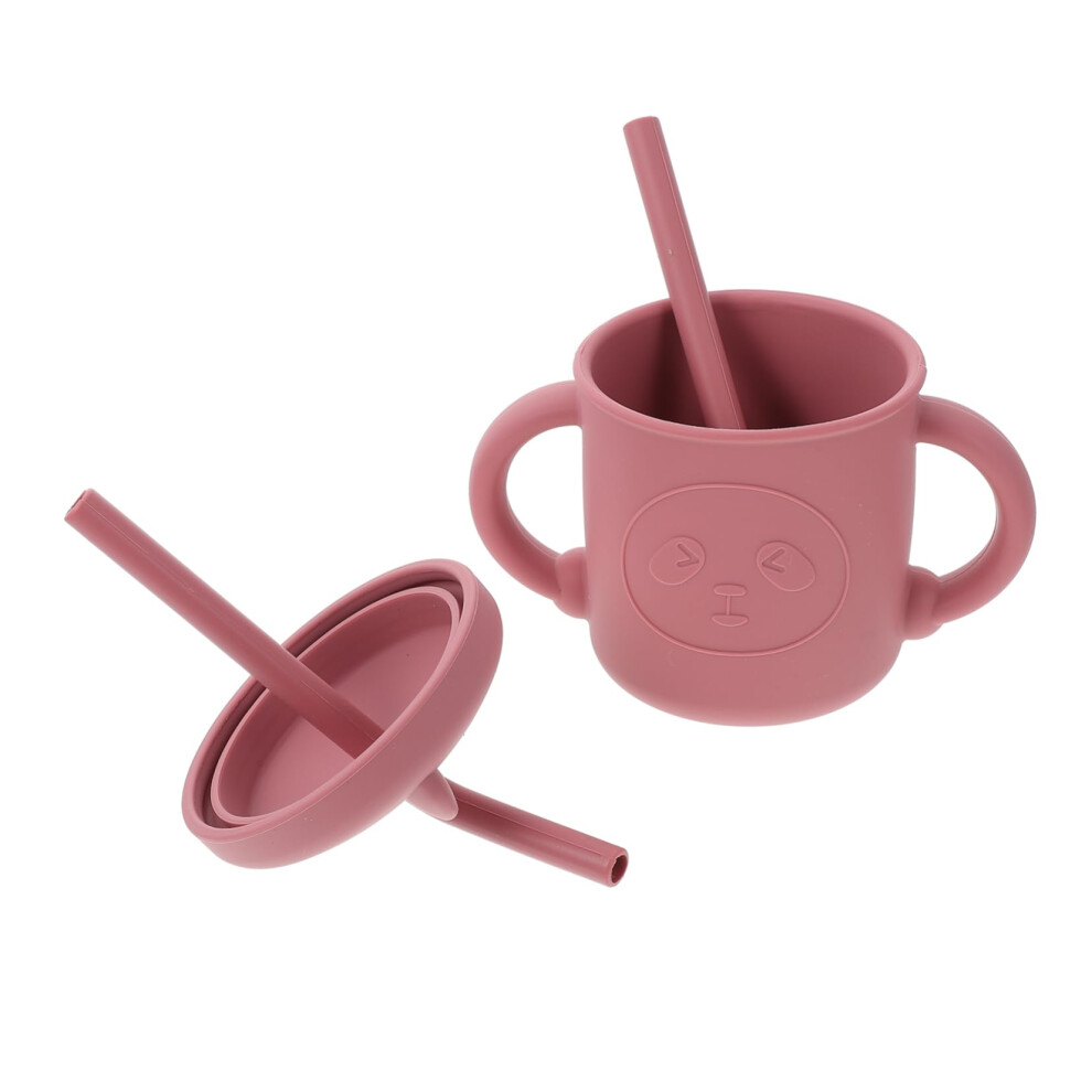 Silicone Training Drinking Cup With Soft Straw And Handles For Non-Toxic Sippy Cup, Leak-Proof For Hot Drinks, Boys