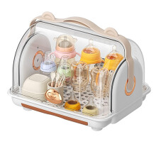 Baby Bottle Storage Box Plastic Drainage Organizer With Lid Sturdy Wear-Resistant Safe For Home Travel Kindergarten