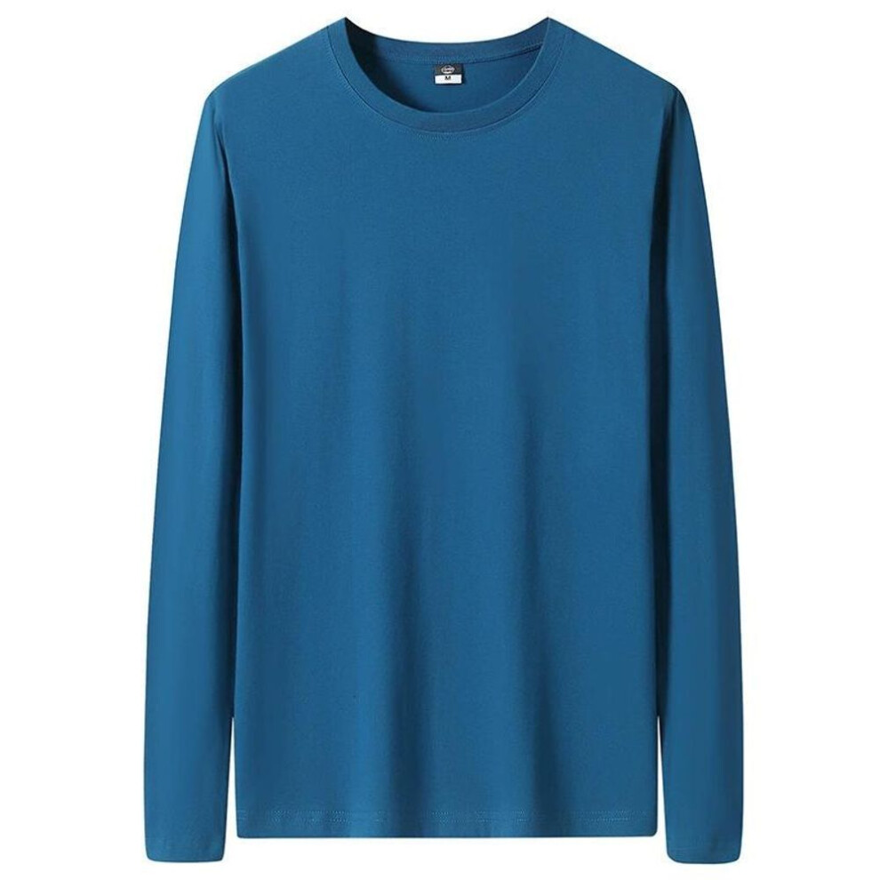 (dark blue, XL) Cotton Men's Long Sleeved T-shirt For Spring And Autumn Loose Hoodie, Base Coat For Autumn Clothes, Men's Top-image-OPC-PMC6J9Y-NEW