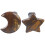 2Pcs Car Vent Clip Coffee Crystal Moon Star Car Interior 3
